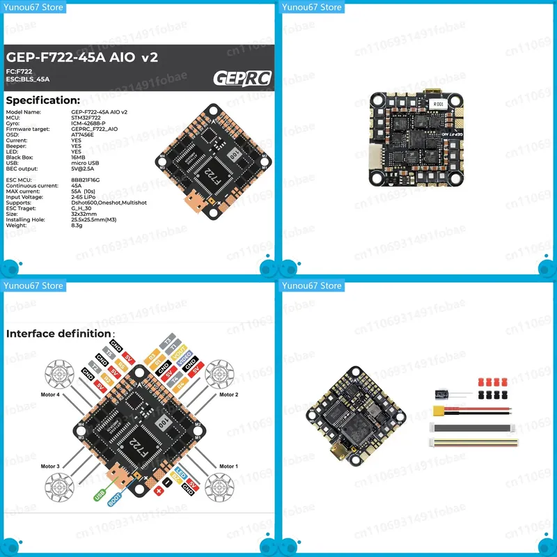 Untuk GEPRC GEP-F722-45A AIO V - F722 Flight Controller ulasan dan harga